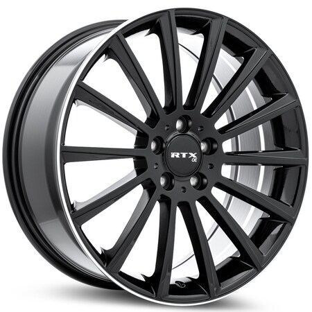Rtx MB-02 19x8 5x112 ET38 CB66.6 Gloss Black with Machined Lip 083248